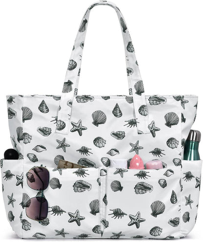Strandtasche XXL mit Reißverschluss, wasserdicht, Damen, Umhängetasche