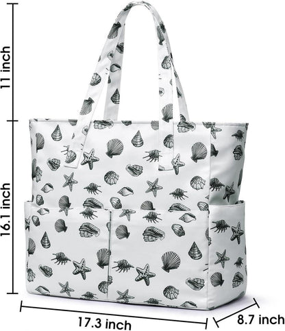 Oscaurt Strandtasche XXL mit Reißverschluss, Wasserdicht, Damen, Umhängetasche, Schwimmtasche