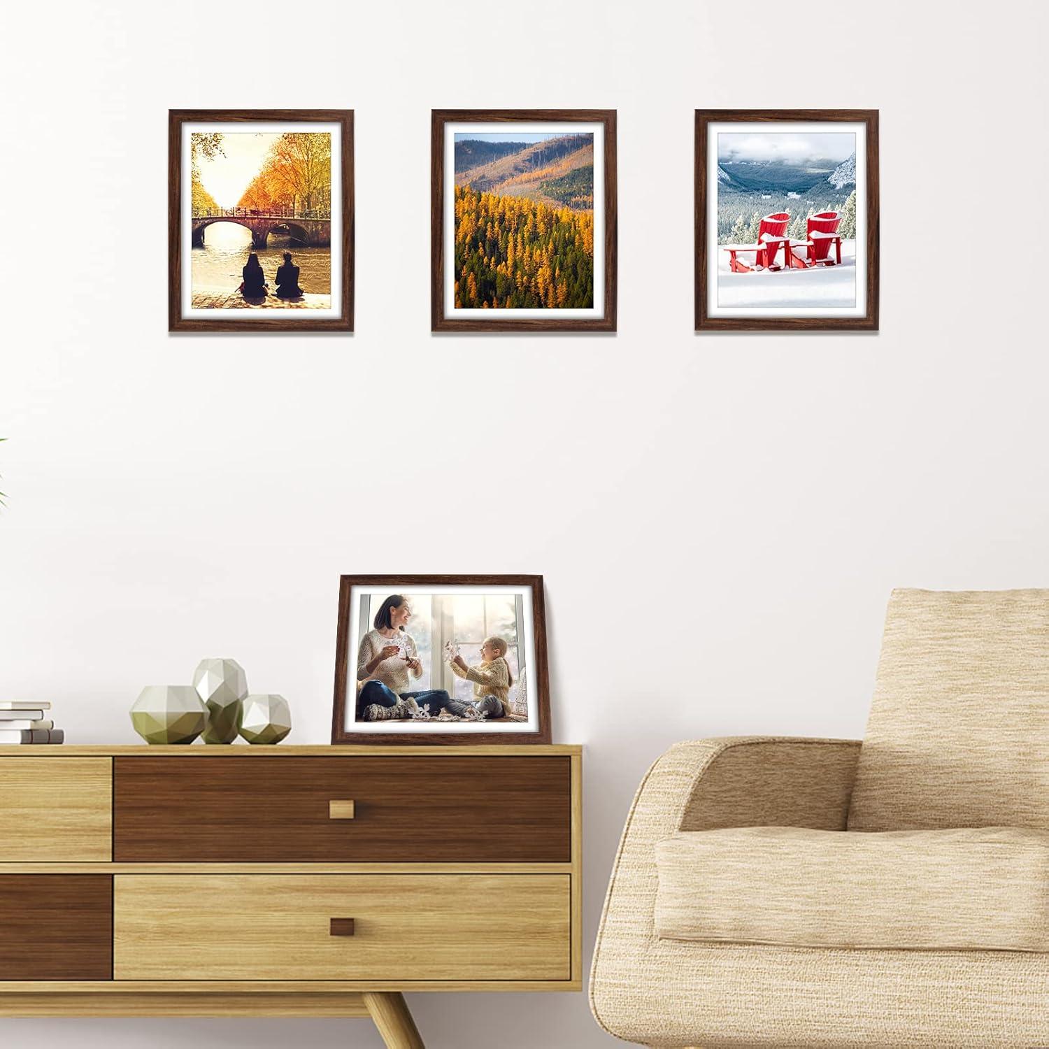 Bilderrahmen 20x25 cm 4er-Set braun Fotorahmen Passepartouts 20x25cm
