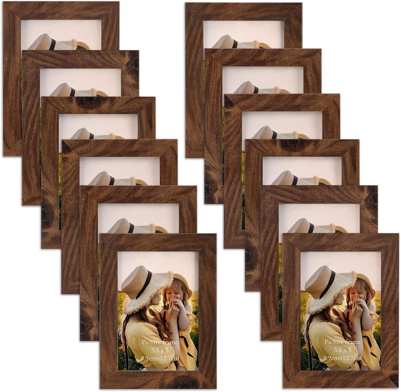 12er Set Bilderrahmen Collage für 9x13 cm Fotos und Bilder, Dunkler