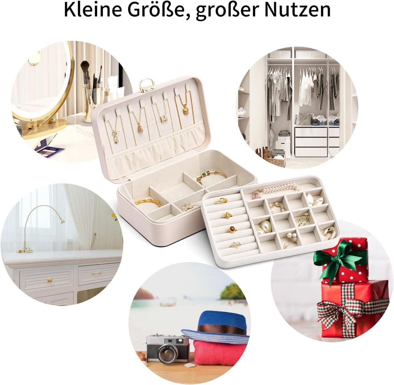 Vlando Schmuckkasten Mädchen Damen Schmuckschatulle Aufbewahrung Box Ringe