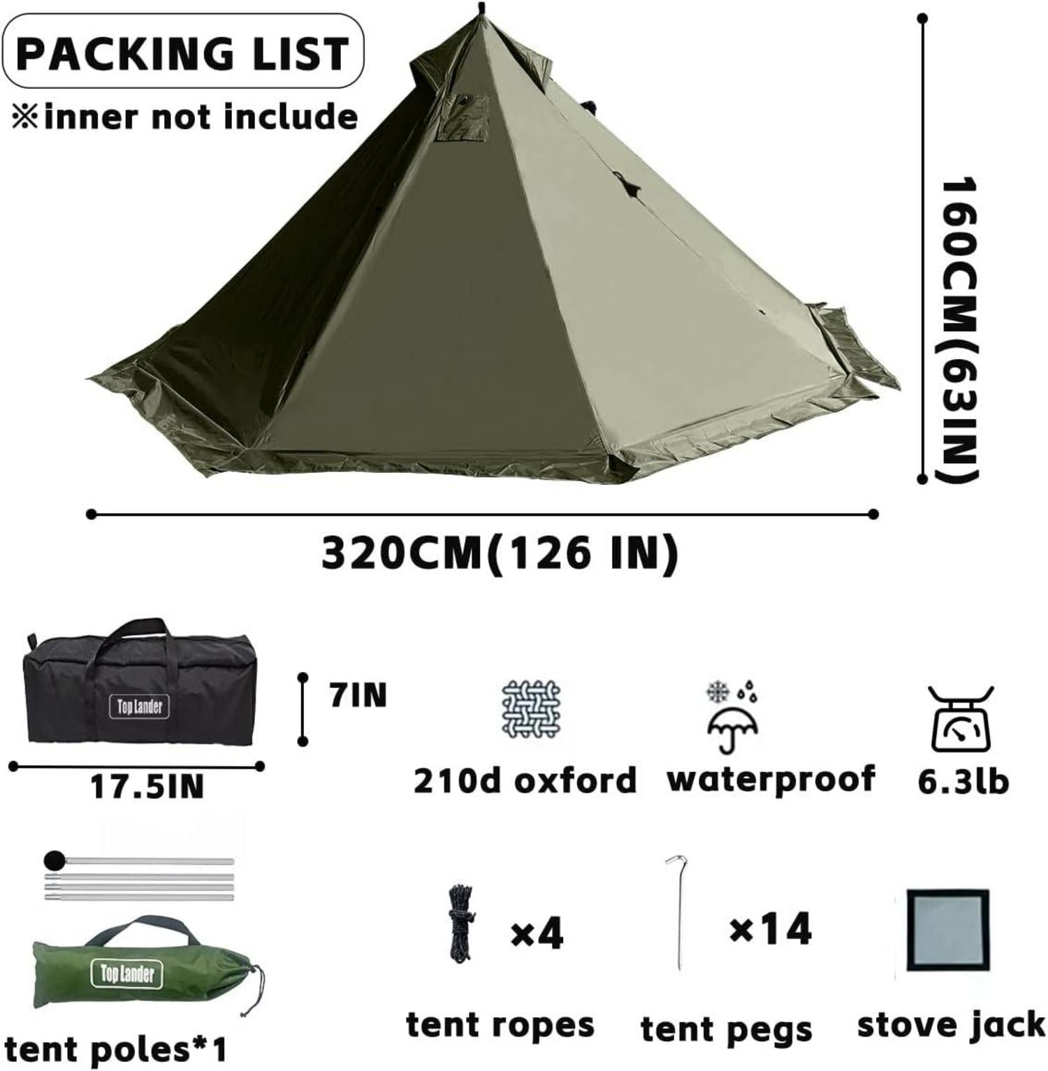 Top Lander Zelt 1 Personen Polyester Ultraleicht