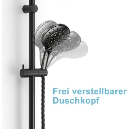 Verstellbare Duschstange Schwarz 100cm mit Halterung