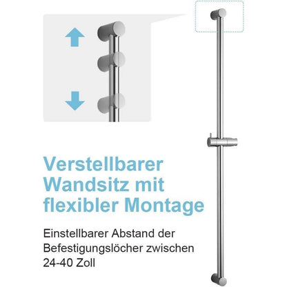 Verstellbare Duschstange 100cm mit Handbrausenhalter