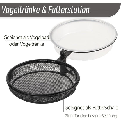 2-in-1 Vogeltränke & Futterstation für Balkon & Garten