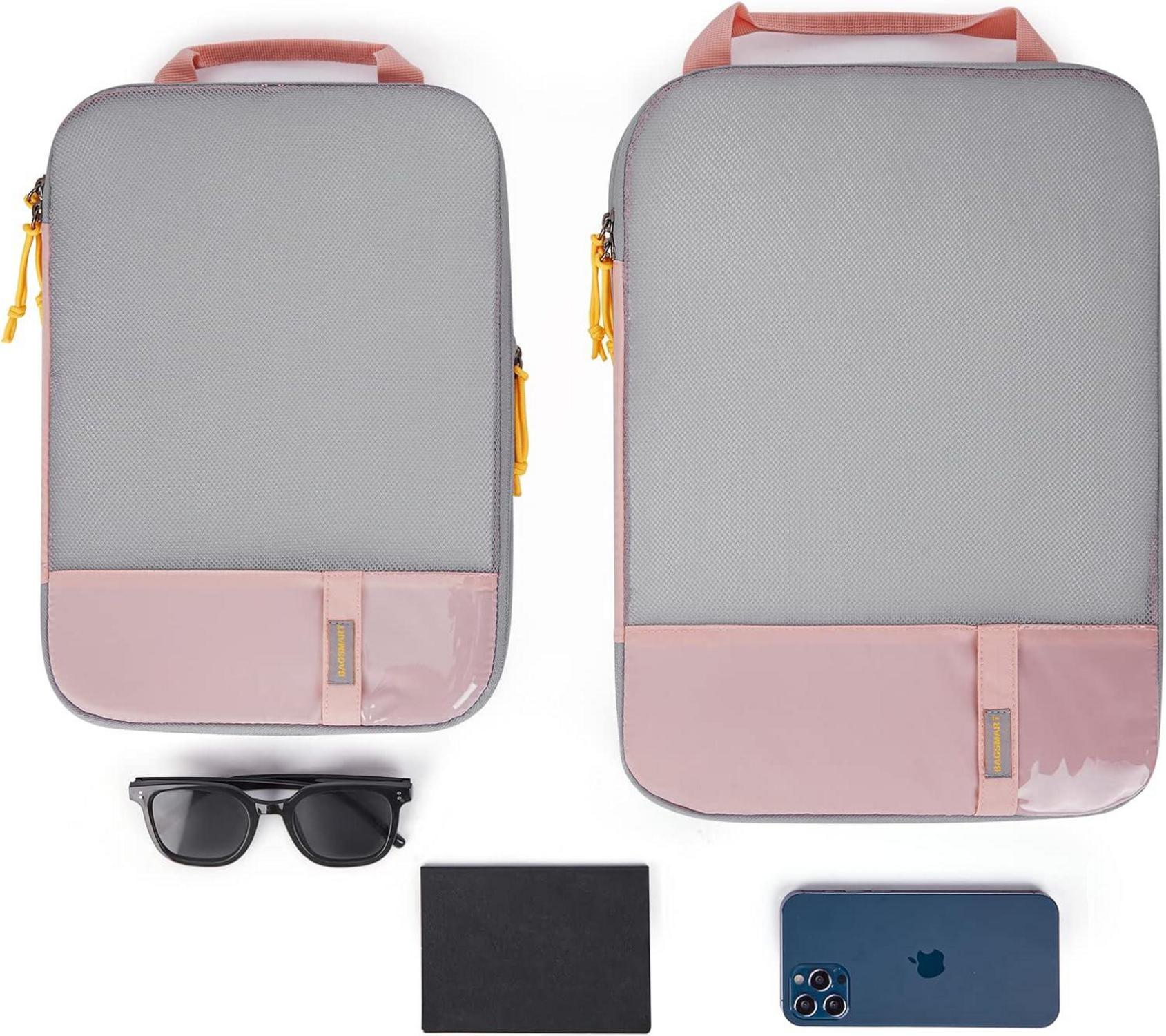 BAGSMART 2er Set Packing Cubes Rosa Travel Essentials