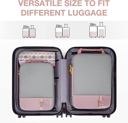 Koffer Organizer Packtaschen 2er Set, Kompressionswürfel Rose