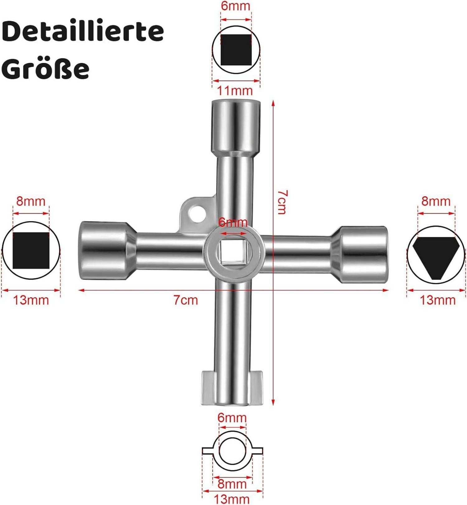Veraing 4-Wege-Schaltschrankschlüssel Gaszählerschränken