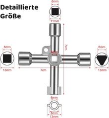 Veraing 4-Wege-Schaltschrankschlüssel Gaszählerschränken