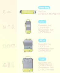 6er Set Transparente Packtaschen für Rucksack und Koffer
