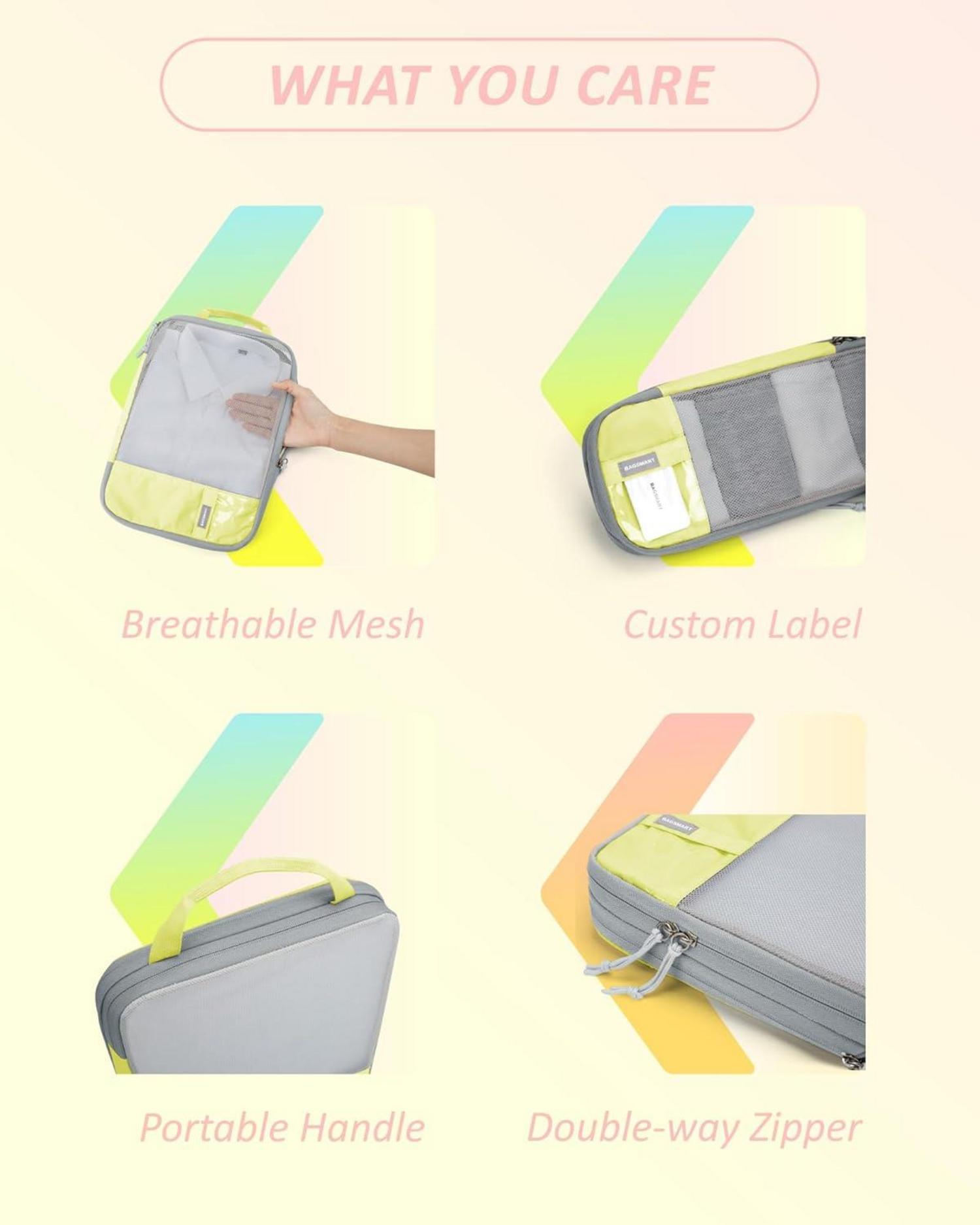 Kleidertaschen Set 6-teilig Packtaschen Kompression Packwürfel