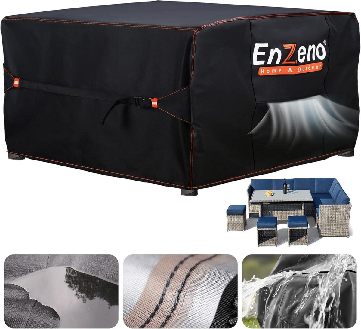 Enzeno Abdeckung Gartenmöbel wasserdicht 242x182cm Winterfest