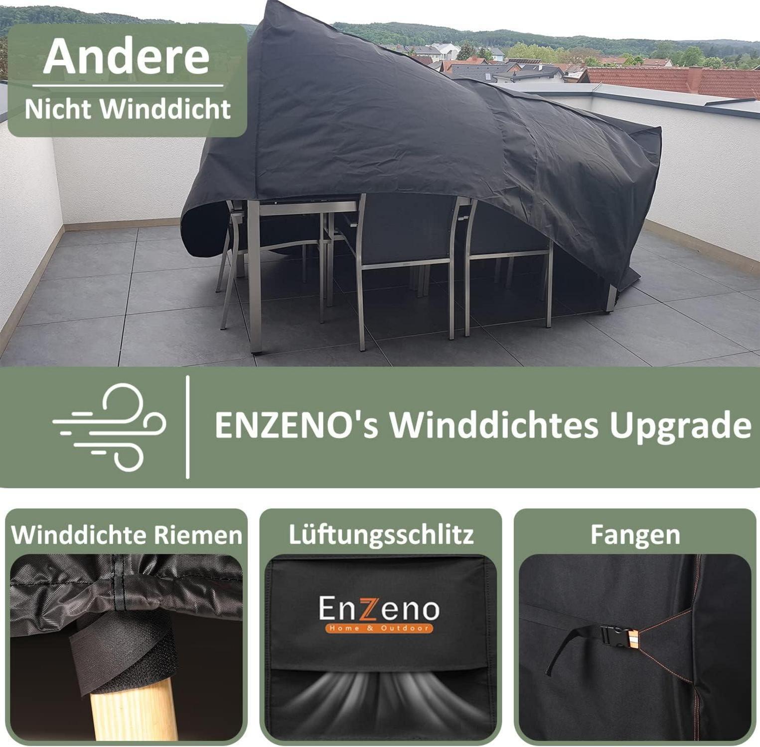 Enzeno Abdeckung Gartenmöbel wasserdicht 242x182cm Winterfest