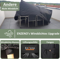 Enzeno Abdeckung Gartenmöbel wasserdicht 242x182cm Winterfest
