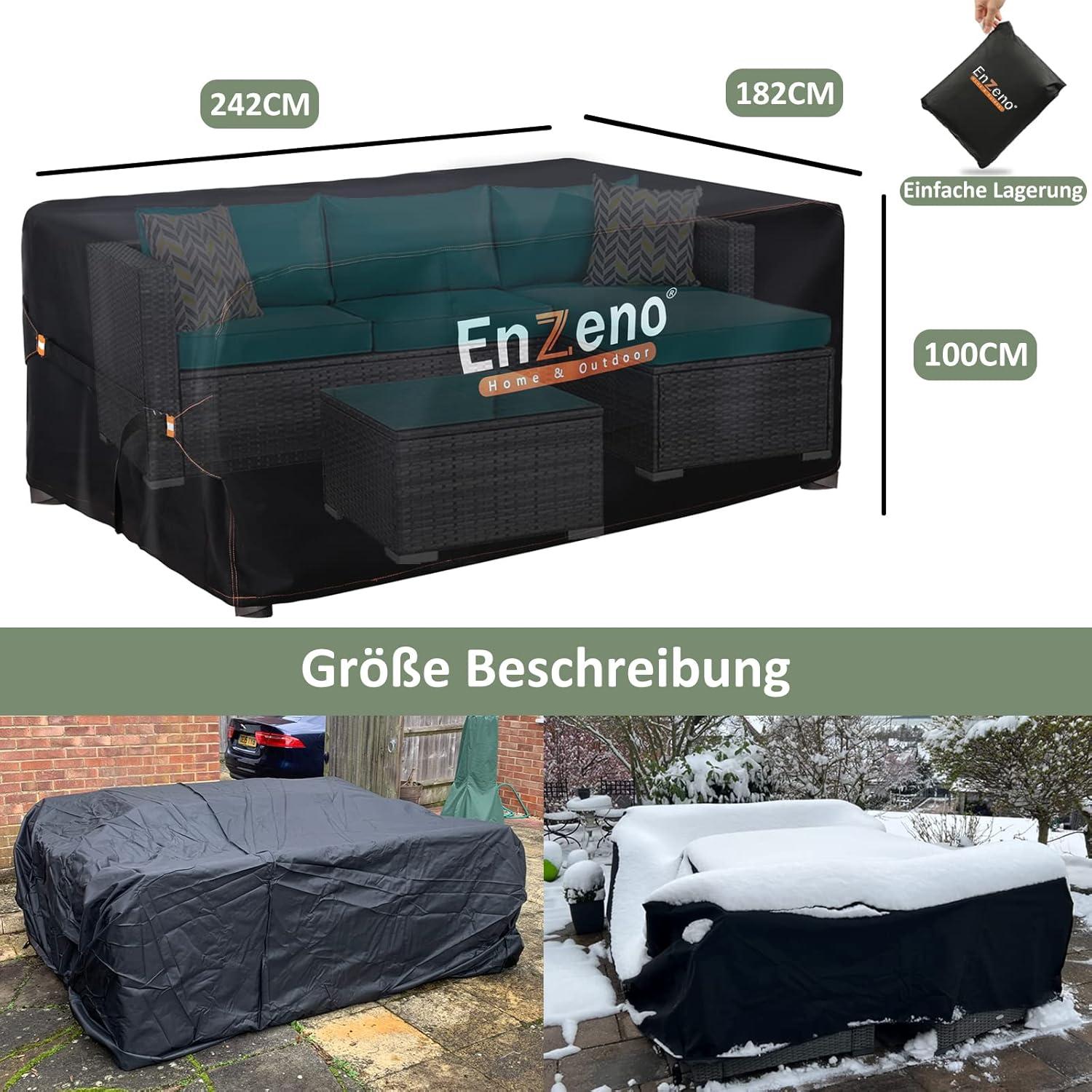 Enzeno Abdeckung Gartenmöbel 242x182cm Wasserdicht Winterfest