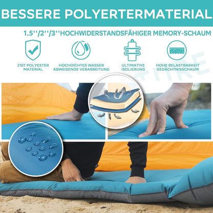 Selbstaufblasende Isomatte Camping 3,8 cm Outdoor Schlafmatte Blau