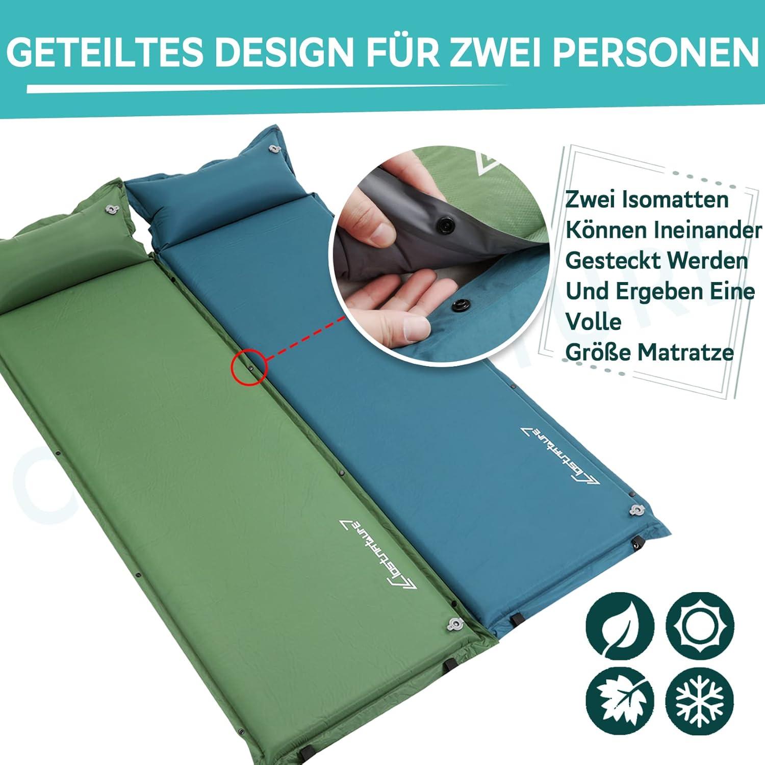 Camping Isomatte Selbstaufblasend 3,8/5/7,6 cm Outdoor Schlafmatte