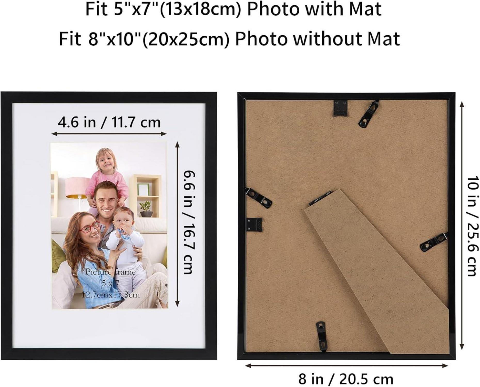 Bilderrahmen Set 20x25 cm für 13x18 Fotos Schwarz, Großer