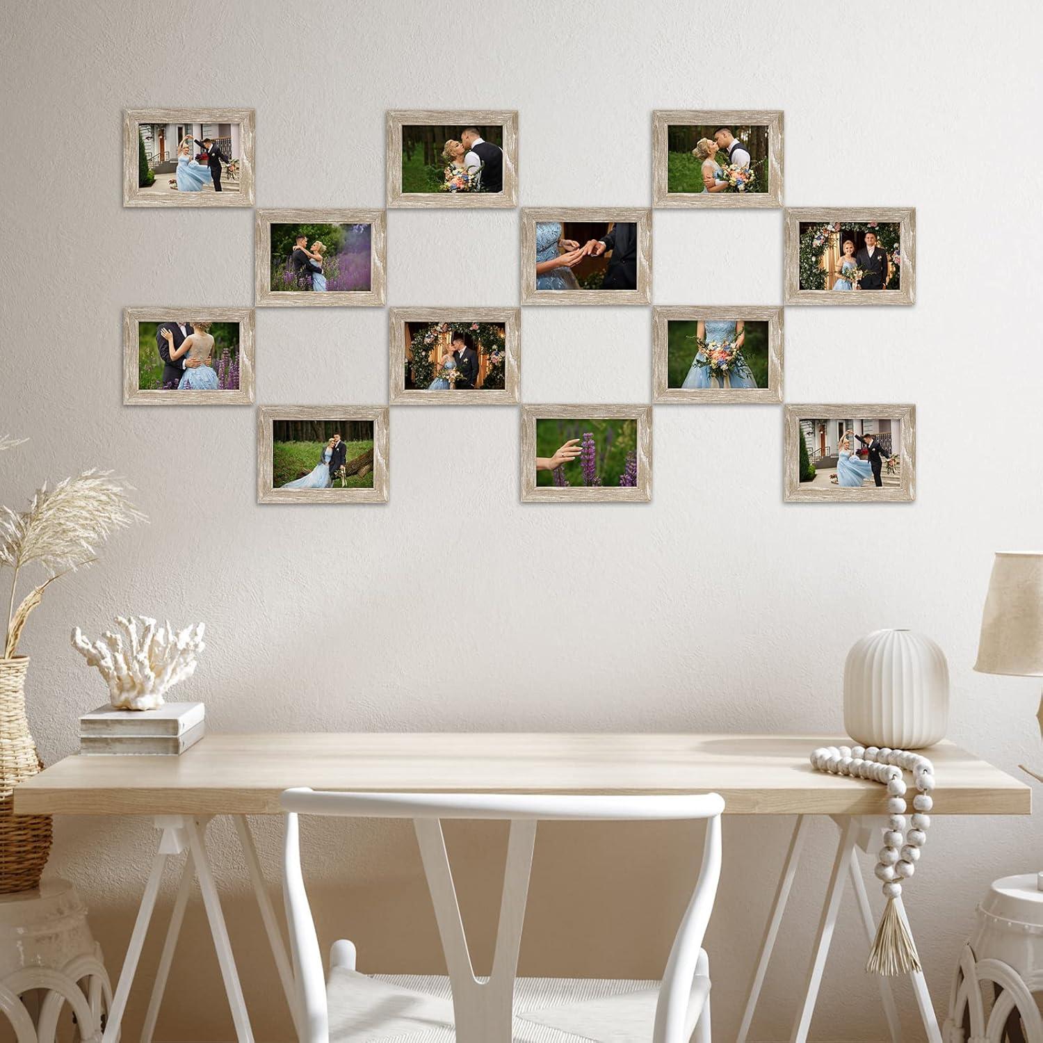 Bilderrahmen Collage 9x13 cm Set Beige Holzmaserung 12