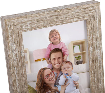 12er Bilderrahmen Set 9x13 cm Beige Holzmaserung Fotorahmen Galerie