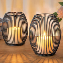 Deko Kerzenständer Set Windlicht Metall Vintage Schwarz