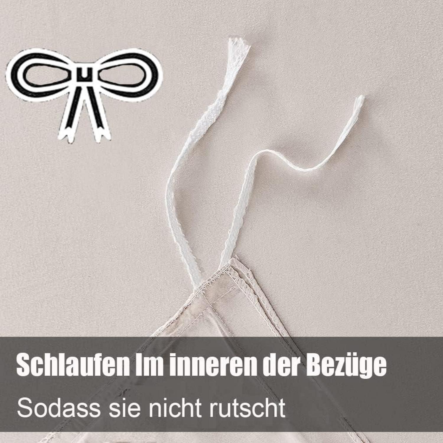 Bettwäsche-Set 155x220 Beige Mikrofaser Bettbezug Kissenbezug