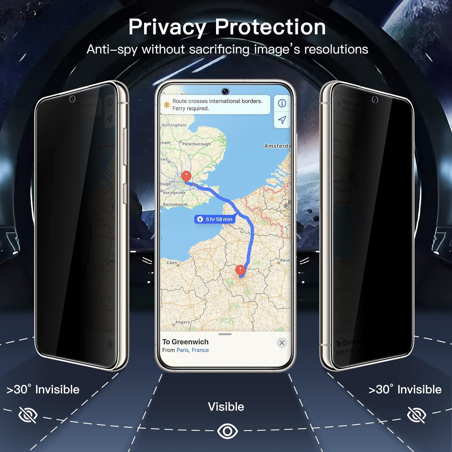 JETech Sichtschutz Samsung Galaxy S23 5G 6,1 Zoll Kamera Glas Fingerabdruck 2 Stück