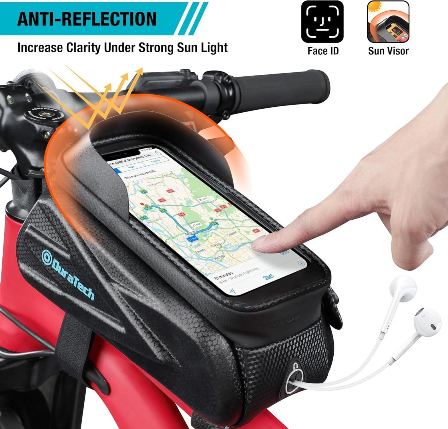 Fahrrad Rahmentasche wasserdicht mit Handyhalterung für Smartphone bis 7,2 Zoll