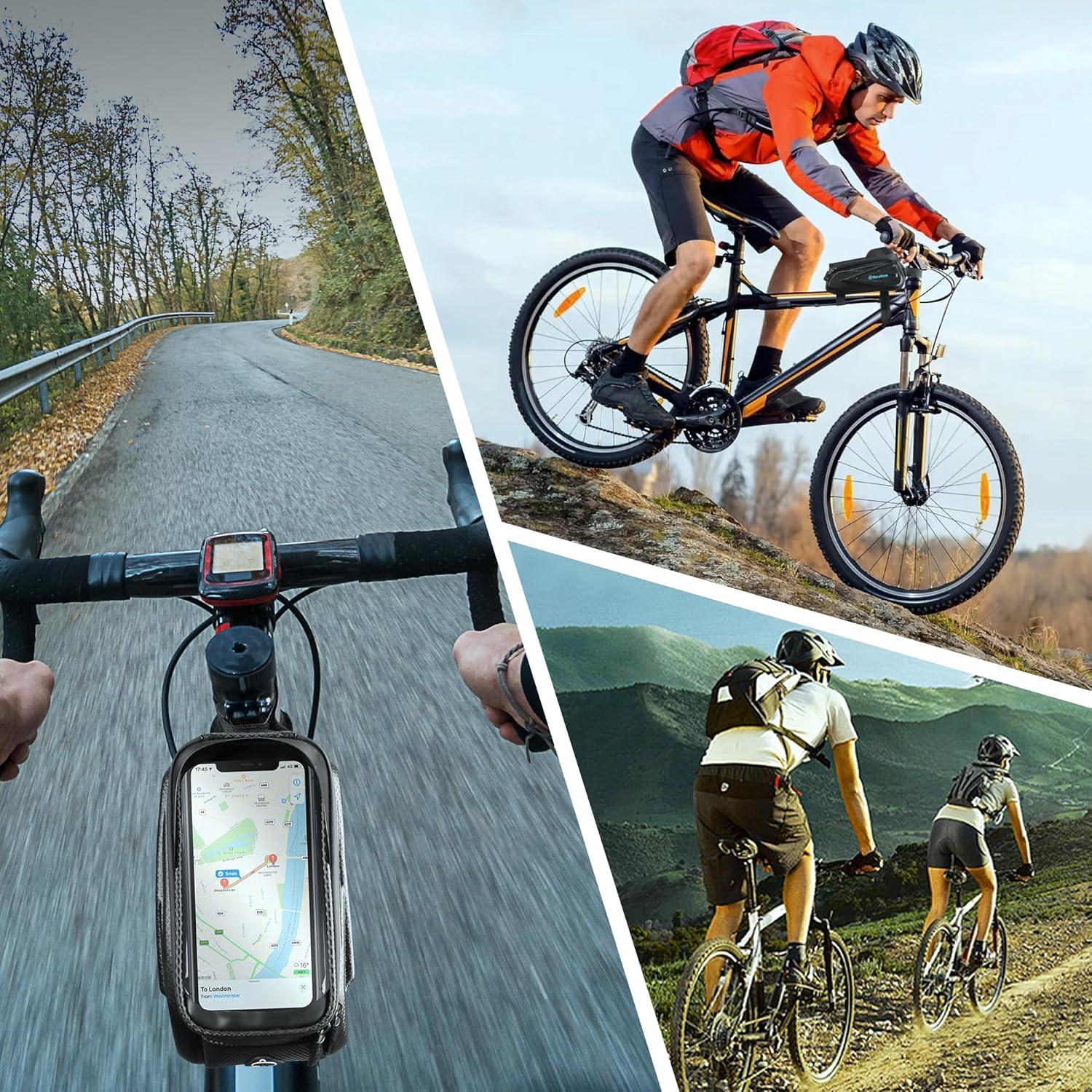 Fahrrad Rahmentasche Wasserdicht für Smartphone bis zu 7,2 Zoll mit TPU Touchscreen