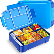 Brotdose mit Fächern 1330ml Lunchbox Auslaufsicher für Kinder Blau