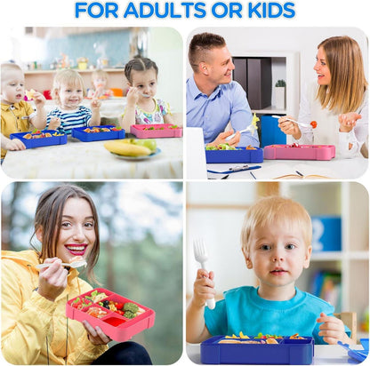 WayEee Brotdose Kinder mit Fächern 1330ml Auslaufsicher für