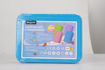 WayEee Brotdose Kinder mit Fächern 1330ml Lunchbox Auslaufsicher für Kindergarten Schule Blau