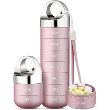Tablettenbox 7 Tage – Wasserdichte Pillendose aus Aluminium Rosa