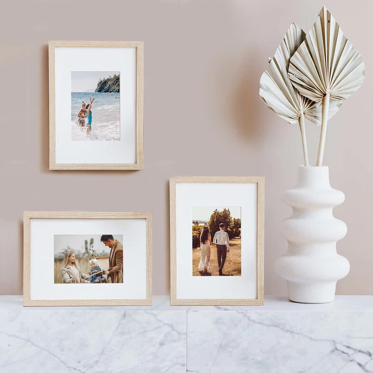 Passepartout 8er Set 20x25 cm für 13x18 cm Fotos, Beige