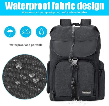 Kamerarucksack Tasche Canvas SLR DSLR wasserdicht 15.6'' Laptop Schwarz
