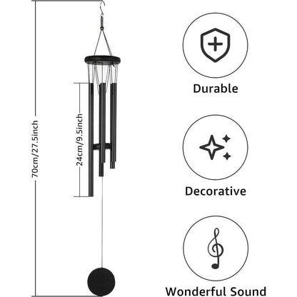 OSTALBKLANG Windspiele Schwarz Metall Draußen Klangspiel