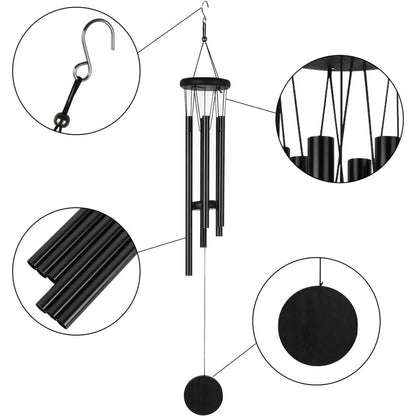 OSTALBKLANG Windspiele Schwarz Metall Draußen Klangspiel