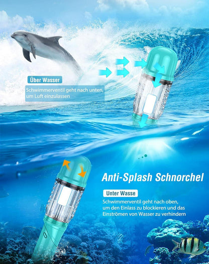 Schnorchelset Erwachsene mit Verstellbare Taucherflossen Anti-Leck
