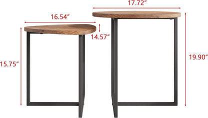 Runder Couchtisch 2er-Set Beistelltisch Wohnzimmertisch