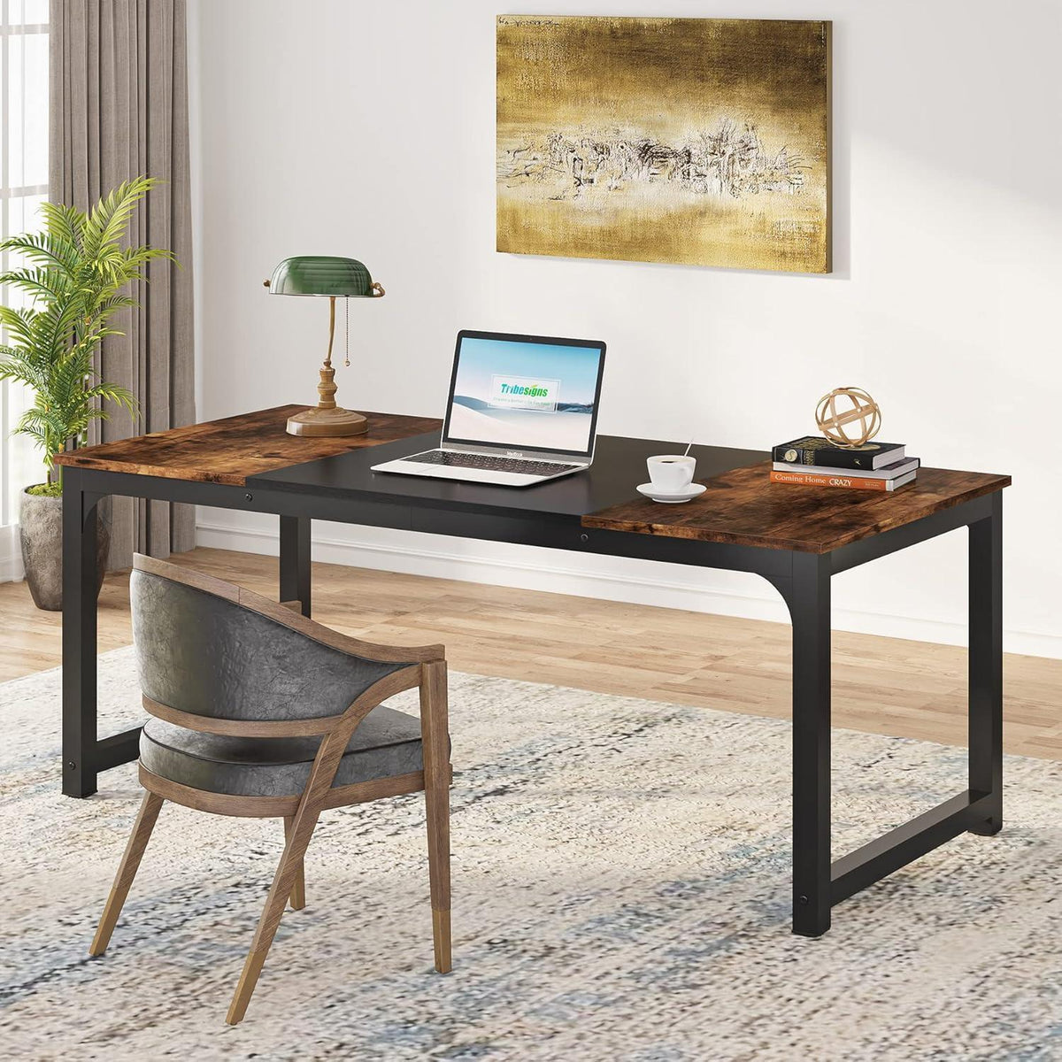 Großer Schreibtisch 160x80 cm – Industrie Design für Home Office