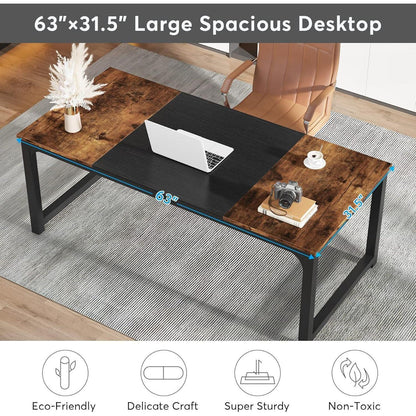 Großer Schreibtisch 160x80 cm – Industrie Design für Home Office