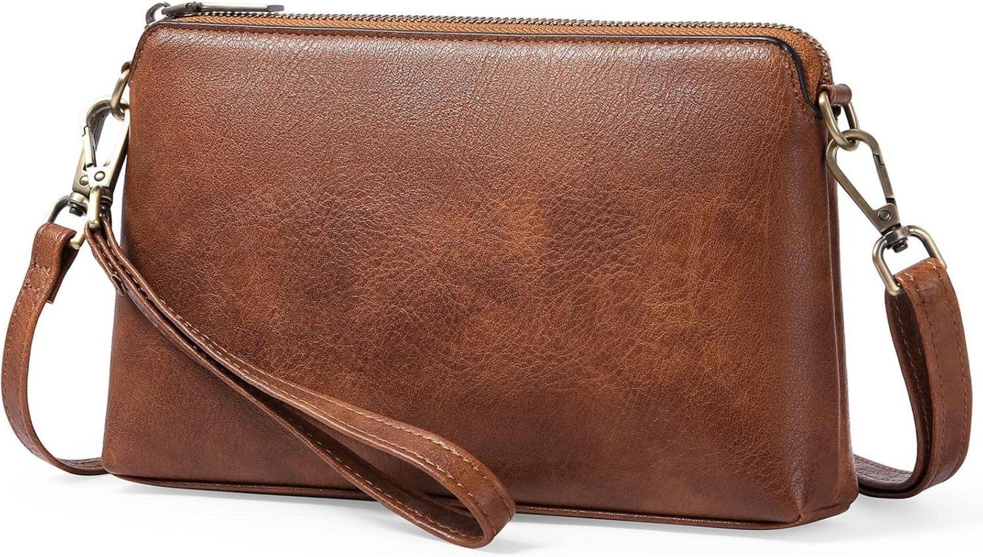 Kleine Damen Umhängetasche mit Kartenfächer - Braun