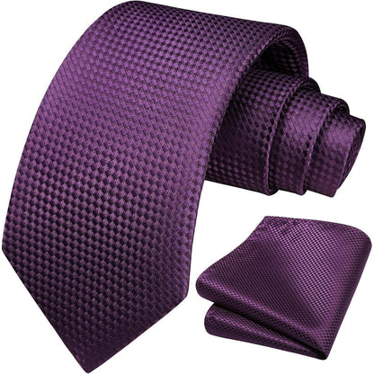 Krawatten-Set Herren Lila Elegant mit Einstecktuch