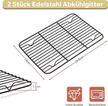 Homikit Abkühlgitter Set Edelstahl 2er Set 24,8 x 19 x 1,5