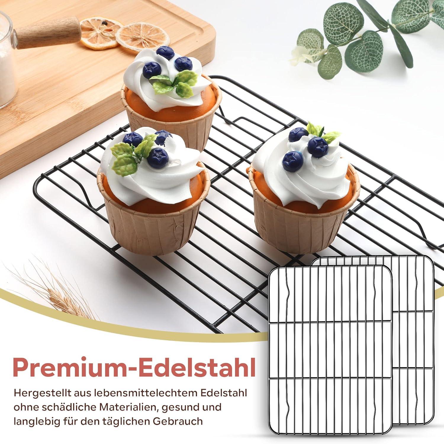 Edelstahl Abkühlgitter Set 2er - Backofen Grillrost