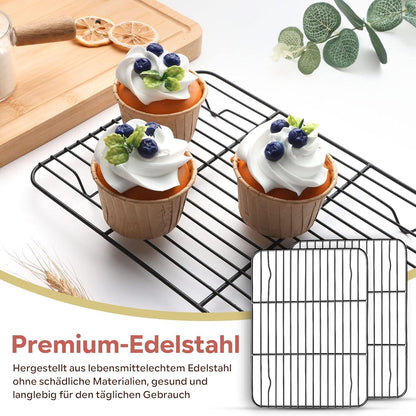 Edelstahl Abkühlgitter Set 2er - Backofen Grillrost