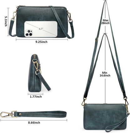 GAEKEAO Umhängetasche Damen Crossbody Tasche Kartenfächer Verstellbar A02 Blau