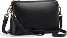 Kleine Umhängetasche Damen Crossbody Schwarz PU-Leder Magnetic Snap