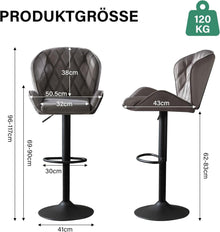 Barhocker Tresenhocker Höhenverstellbar Drehbar mit