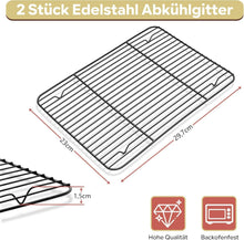 Edelstahl Auskühlgitter 2er Set 29,7x23x1,5cm Antihaft